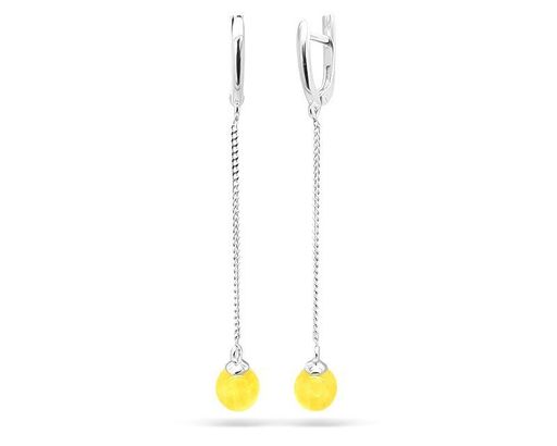 Серьги из серебра янтарь, СП47м