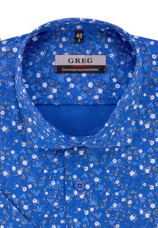 Сорочка мужская короткий рукав GREG 213/107/5432/KZS STRETCH