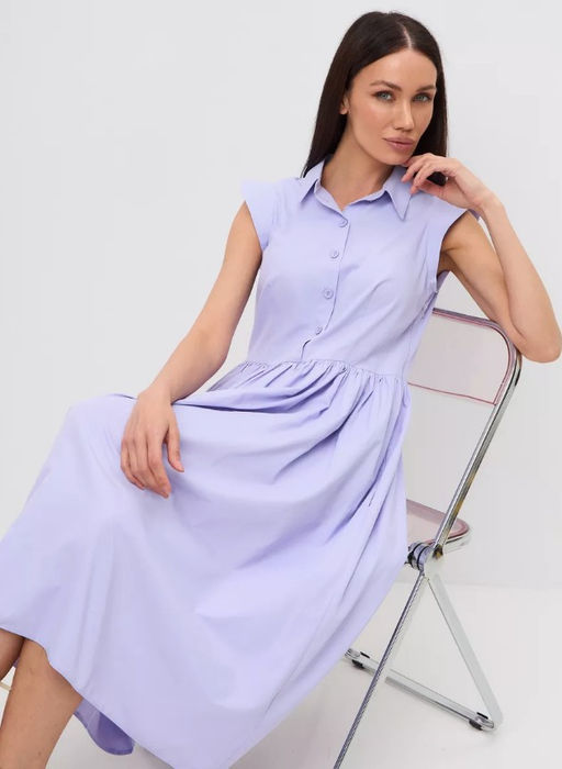 Платье хлопок OD-796-3 сиреневое OD-796-3