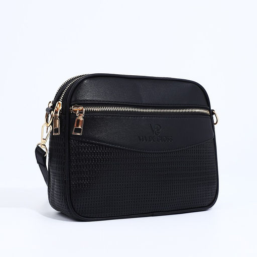 Сумка кросс-боди на молнии, цвет чёрный - Simaland фото 3