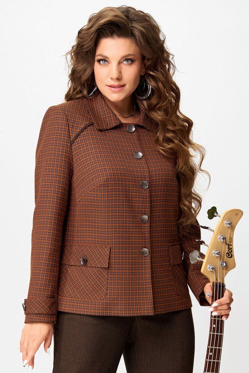 Жакет FITA 20753 терракот + коричневый  фото 7