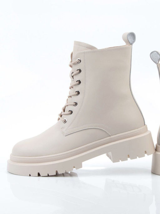 04-PAS70-2Z LT. BEIGE Ботинки зимние женские (натуральная кожа, 100% шерсть)