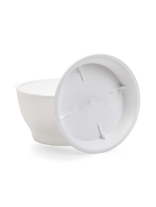 Цена за 3 шт. Горшок для цветов «Фиалочка», 500 мл, d=12.5 см, h=7 см, пластиковый, белый