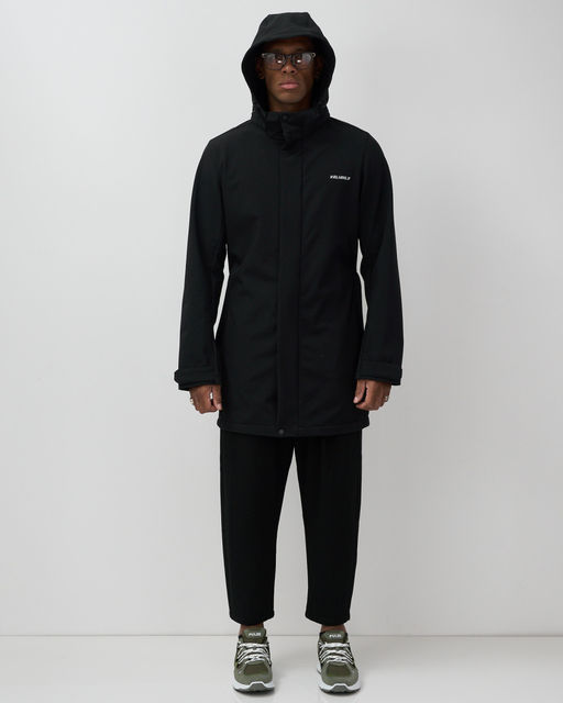 Парка спортивная мужская с капюшоном softshell черного цвета 9565Ch - Mtforce фото 6