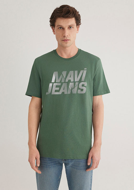 Mavi Jeans Bask?l? Ye?il Ti??rt фото 4