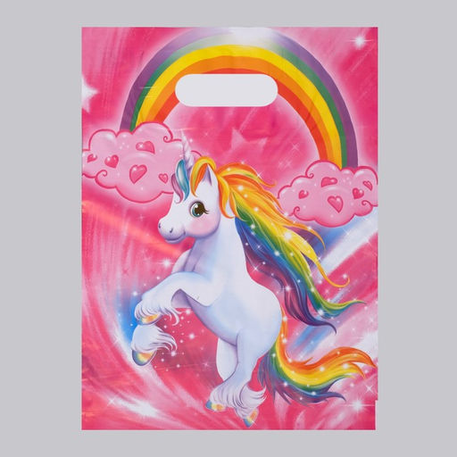 Цена за 50 шт. Пакет «Единорог» полиэтиленовый с вырубной ручкой, детский, 35 мкм, 30×40 см