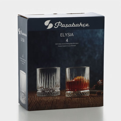 Набор стаканов Paşabahçe «Элизия», 210 мл, 4 шт., стекло, прозрачный