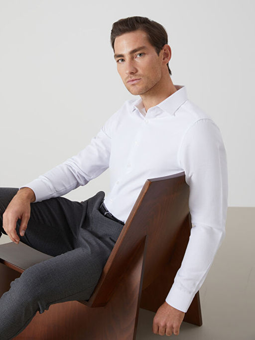 Slim Fit Uzun Kollu Oxford Erkek G?mlek