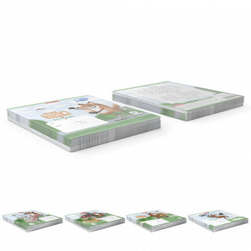 Цена за 10 шт. Тетрадь школьная ученическая ErichKrause Хитрый лис, 18 листов, линейка (в плёнке по 10 шт.)_MIX-PACK  фото 10