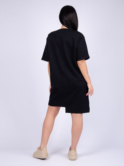 Платье "Фрида" черное, футер с лайкрой