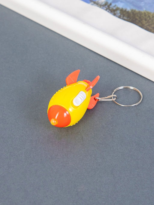 Цена за 12 шт. Фонарик брелок для ключей на кольце Ракета, LR41?3 шт., 2.7?2.7?5 см, МИКС