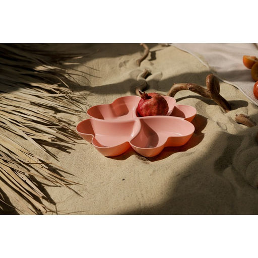 Менажница 4 секции «Сердце», 22.5×3 см, розовая/бежевая