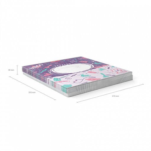 Цена за 10 шт. Тетрадь школьная ученическая ErichKrause Cosmic Trash, 24 листа, линейка (в плёнке по 10 шт.)_MIX-PACK