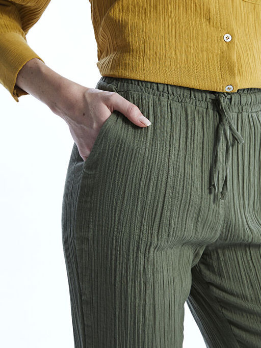 Beli Lastikli Dokulu Kad?n Pantolon