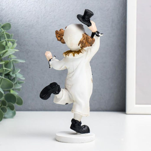 Фигурка полистоун «Клоун в полосатом костюме», чёрно-белый с золотом, 18×7×10 см