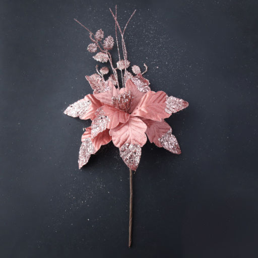 Цена за 1 шт. Цветок декоративный Пуансеттия розовая / P6 /уп 60/480/Новый год - Галеонтрейд фото 2