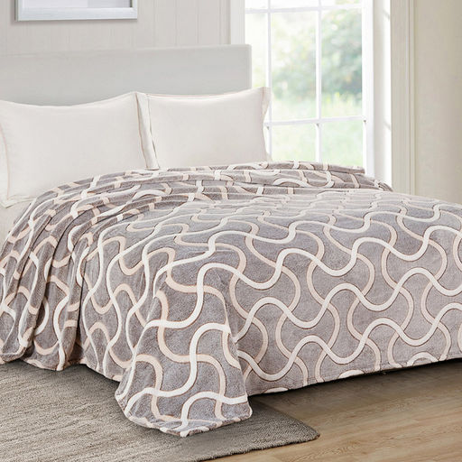 Плед/покрывало 150х200см "Переплетение", велсофт "Bamboo" набивной, полиэстер 100%, плотность 260г/м2, упаковка: 16х33см пояс бумажный, "Домашняя мода" (Россия)