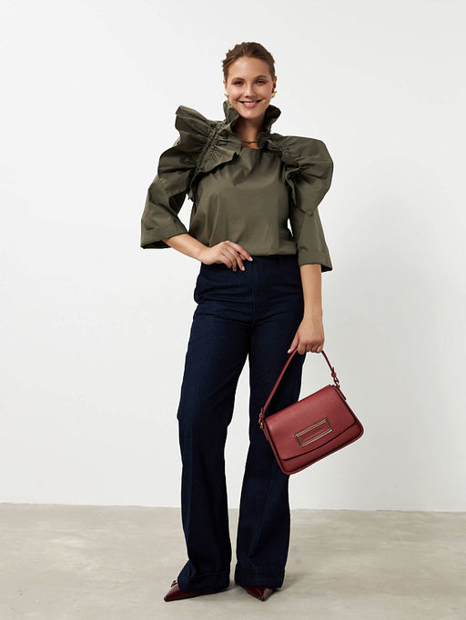 ВИДЕООБЗОР Блуза со съемным воланом - Vals фото 6