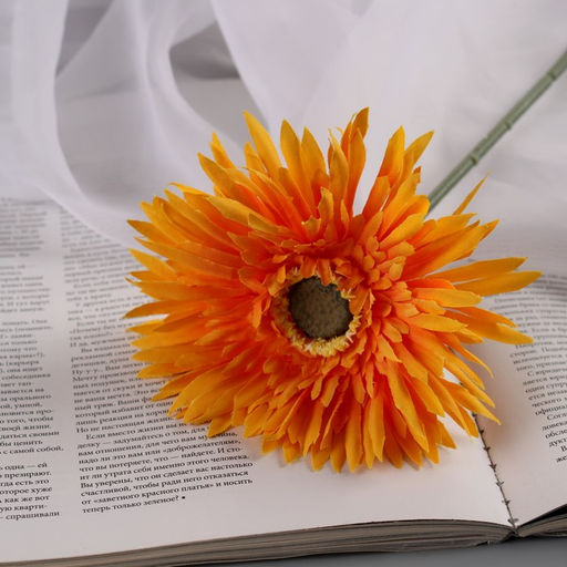 Цена за 2 шт. Цветы искусственные «Хризантема люкс», h=40 см, d=11 см, оранжевые