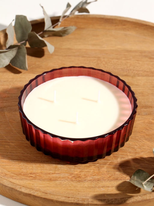 Ароматическая свеча в шкатулке «Красная», 3 фитиля, роза, 13.3×13.3×9.5 см