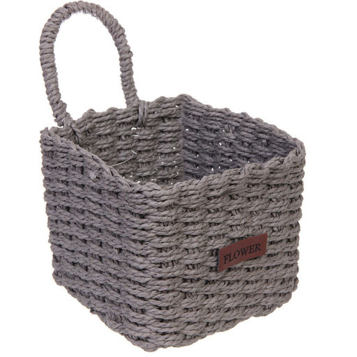 Корзинки интерьерные для хранения 3шт в наборе с петелькой "ЭЛЛОРИЯ", цвет серый, 12*11/15*14/16*17см (лейбл)