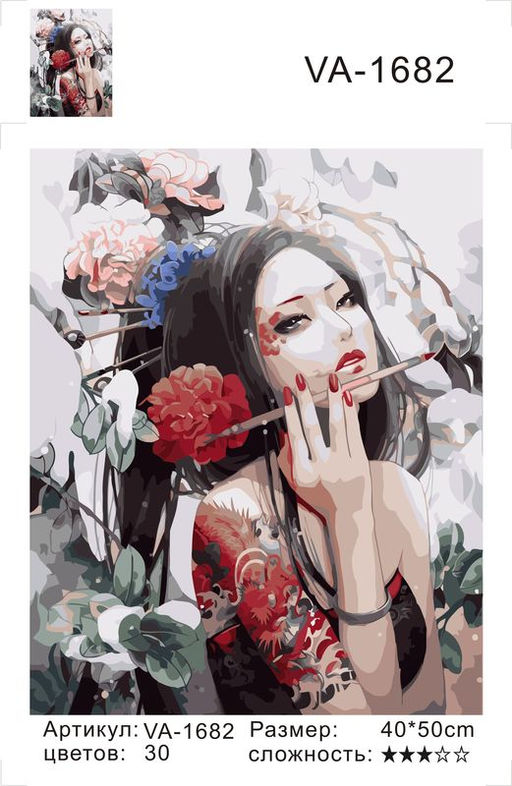 Картина по номерам на холсте и подрамнике 40х50 см