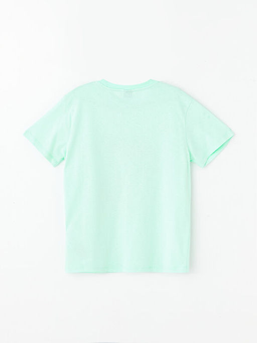 Bisiklet Yaka Bask?l? K?sa Kollu Erkek ?ocuk Ti??rt