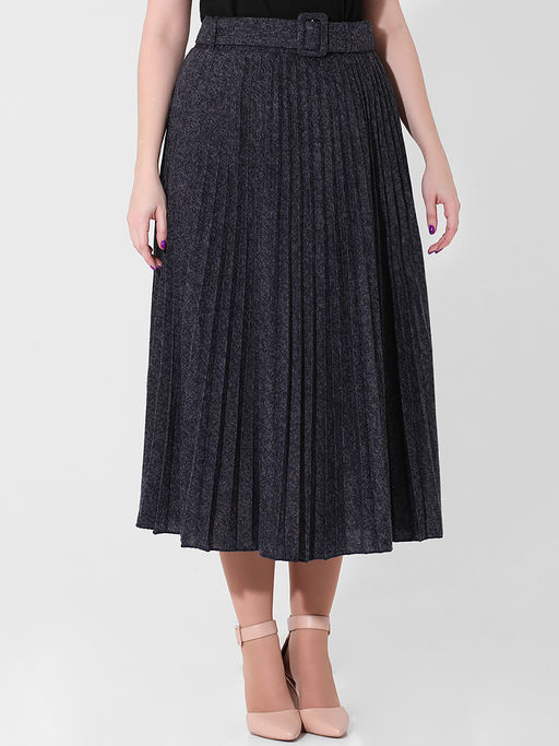 Юбка плиссе больших размеров длинная женская - Almond фото 4