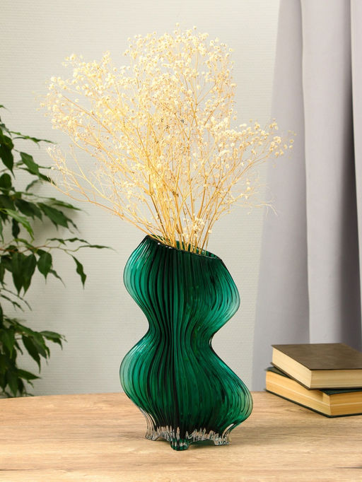 Ваза «Мэнди», 28.5×17 см, стекло, зелёная