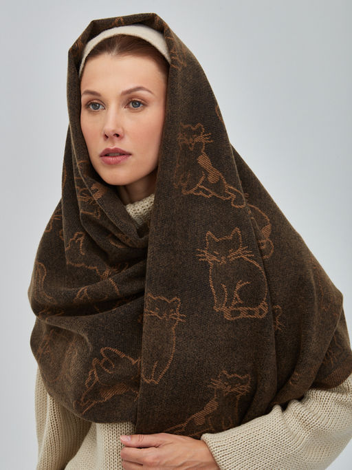 В составе шерсть. Большой теплый двусторонний палантин - Tantino фото 5