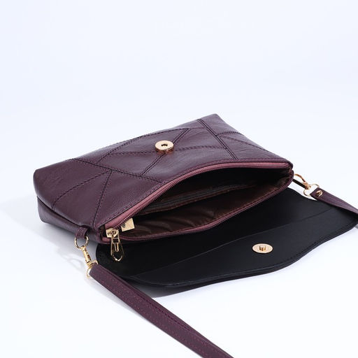 Сумка кросс-боди женская, длинный ремень, на магните, 24×6×14 см, фиолетовая