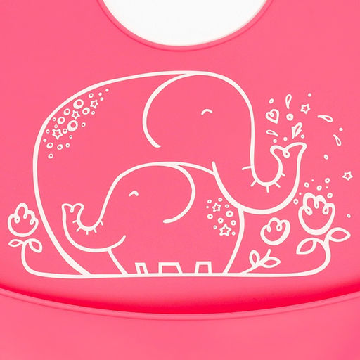 Нагрудник для кормления детский, силиконовый, с карманом, цвет розовый