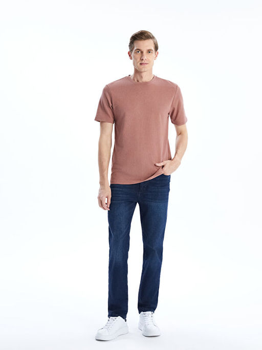 Bisiklet Yaka K?sa Kollu Erkek Dokulu Ti??rt