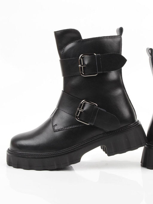 04-PAX40-1Z BLACK Ботинки зимние женские (натуральная кожа, 100% шерсть) размер 38 маломерит на пол