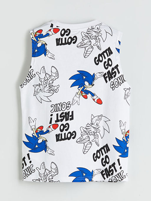 Bisiklet Yaka Sonic Bask?l? Erkek ?ocuk Atlet