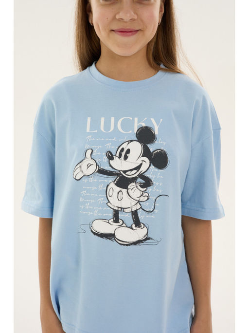 Футболка "Мышка" голубой Девочка