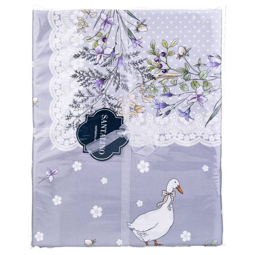 СКАТЕРТЬ ГУСИ ЛЕГАРД 160Х 220СМ ,СЕРЫЙ, 100 - Lefard фото 2