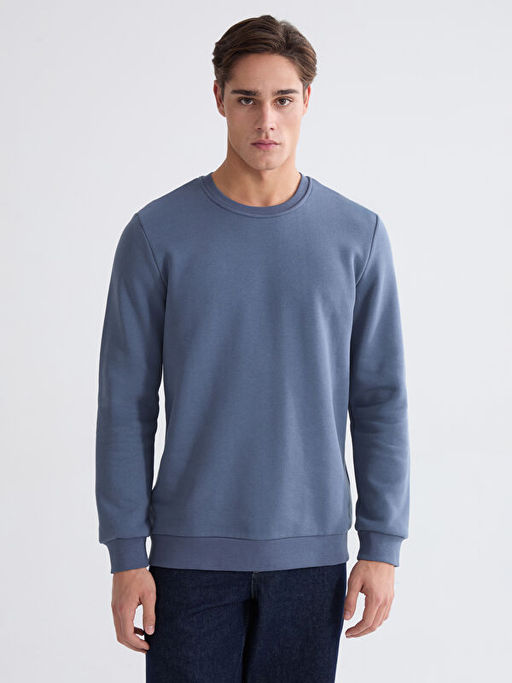 Bisiklet Yaka Erkek Sweatshirt