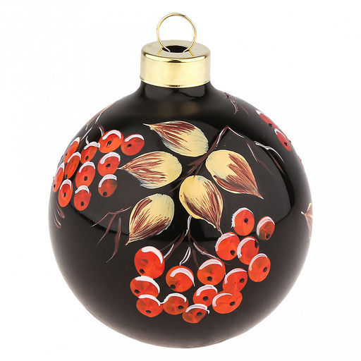 Елочная игрушка шар стеклянная д8см, черный, ручная художественная роспись, подарочная упаковка (Россия) - Домашняя мода фото 4