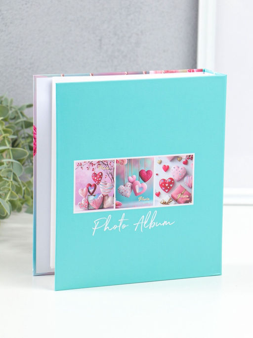 Фотоальбом на 100 фото 13×18 см «Сердца на веревочках», в коробке, 5×18×20.5 см