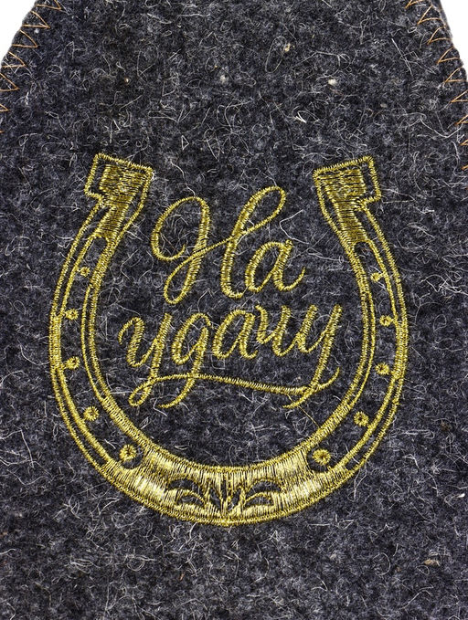 Набор для бани и сауны «На удачу», шерсть 50%, полиэфир 50%, 2 предмета: шапка, коврик