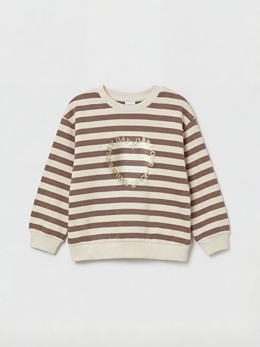 Bask?l? K?z Bebek Sweatshirt ve E?ofman Alt?