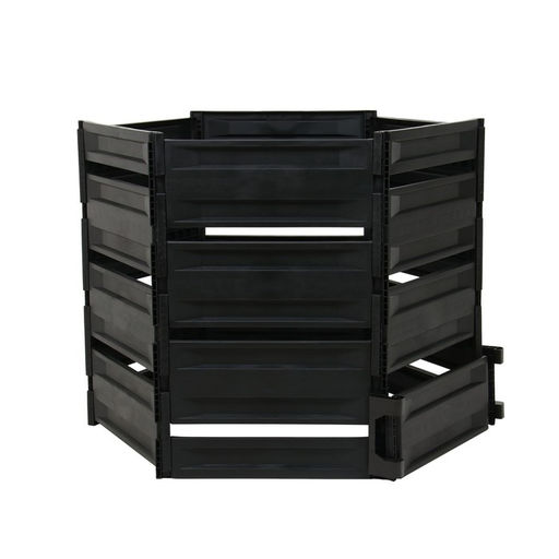 Компостер пластиковый, 800 л, 125 × 105 × 84 см, чёрный
