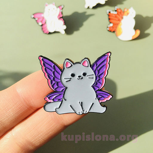 Брошь-значок Butterfly cat - Купи слона фото 3