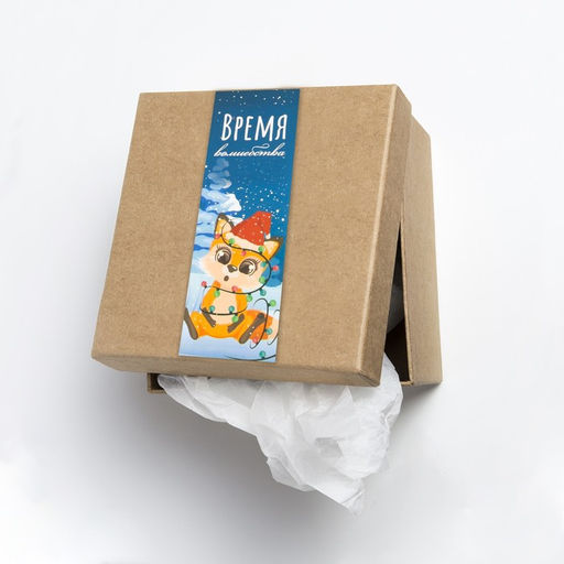 Цена за 10 шт. Наклейка бумага «Пушистый Новый год», 3×9 см, лист 10×10 см