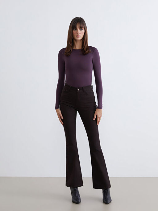 Bisiklet Yaka Kad?n Bodysuit