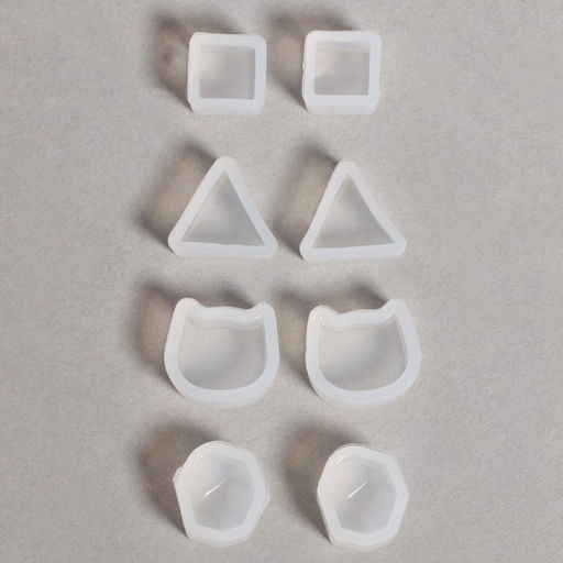 Цена за 2 шт. Молд силиконовый  «Сережки-пусеты», набор 8 шт