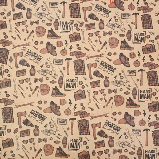 Цена за 10 шт. Бумага упаковочная крафтовая Настоящему мужчине, 50?70 см