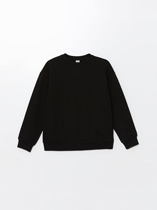 Bisiklet Yaka K?z ?ocuk Kal?n Sweatshirt