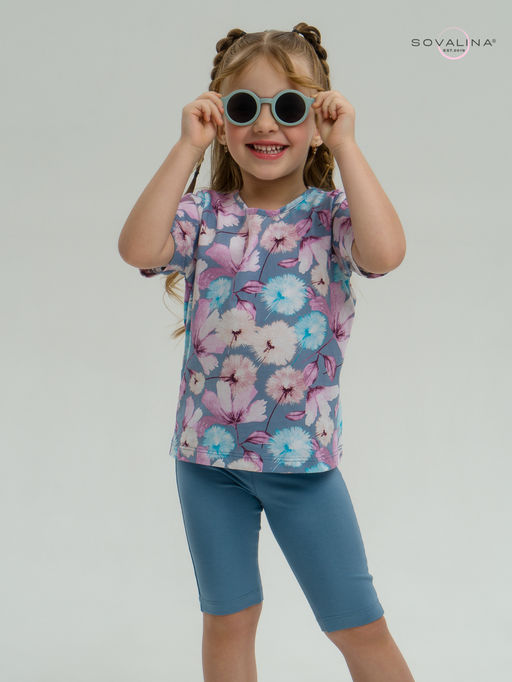 Костюм Актив лиловые одуванчики-деним - Sovalina фото 22